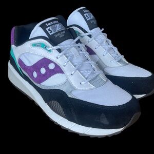 Saucony SHADOW 6000 Black and Purple w/Teal color trim Men’s size 11 NWOT NWOB